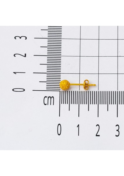 Kumlu 22 Ayar Altın Top Küpe 5 Mm.