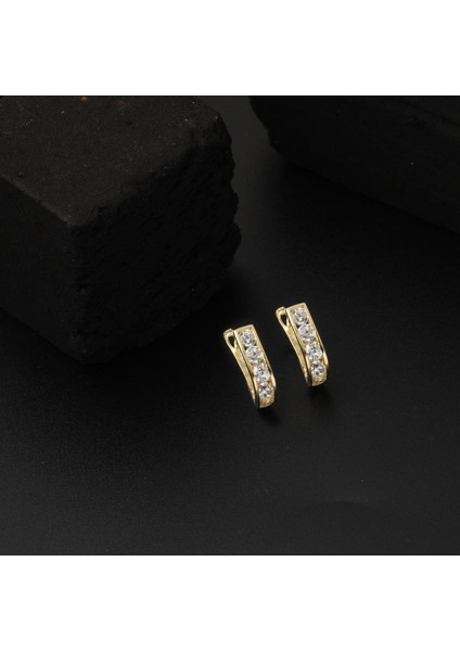 Beyaz Taşlı 14 Ayar Altın Kız Bebek Küpesi fırsatları