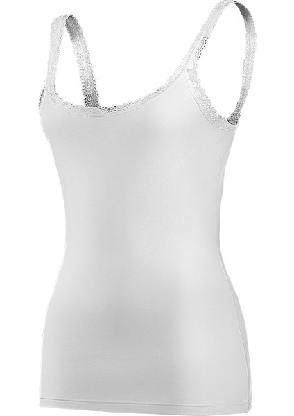 Kadın Ince Askılı Dantel Yaka Likralı 3'lü Paket Atlet YLDZ-2270