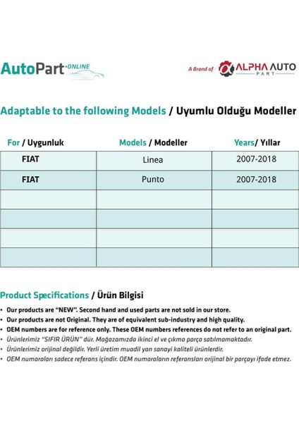 Fiat Linea,punto Için Arka Sol Cam Tamir Seti