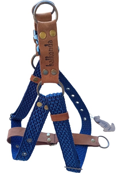 Köpek göğüs tasması hakiki deri orta ırk lacivert kolon genişlik:3cm göğüs ölçüsü:40-75cm ayarlamalı dog harness GT4-17 fırsatları