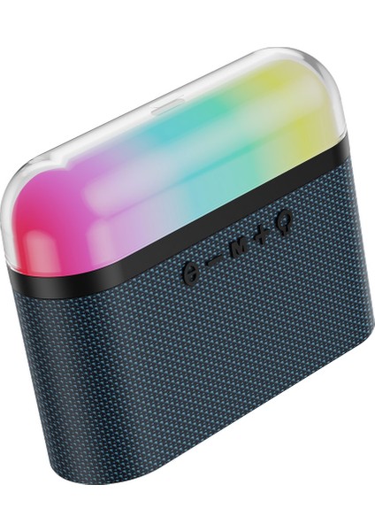 Bluetooth Speaker Wiwu P60 Rgb LED Işıklı Taşınabilir Kablosuz Hoparlör Thunder Wireless Lacivert