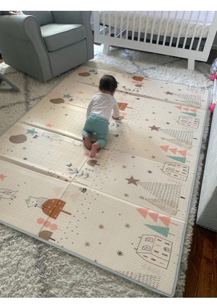 Cream Dream Katlanabilir Oyun Matı / Halısı 200 x 180 x 1,5 cm