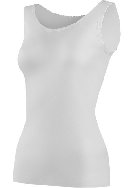 Kadın Geniş Askılı Ribana Örgü Yaka 3'lü Paket Atlet YLDZ-2055