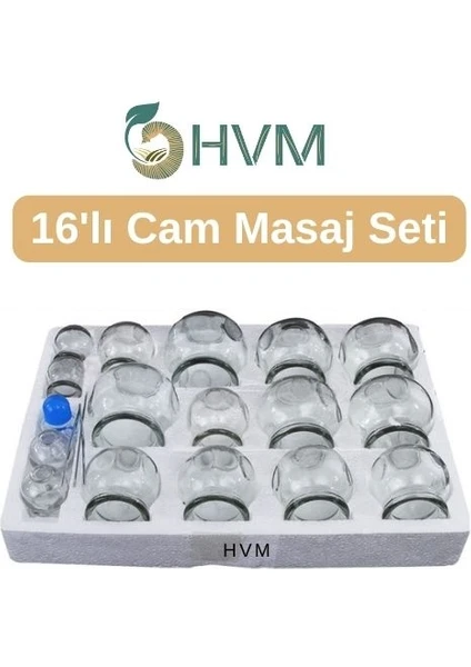 Cam Masaj Kupa Seti 16'lı