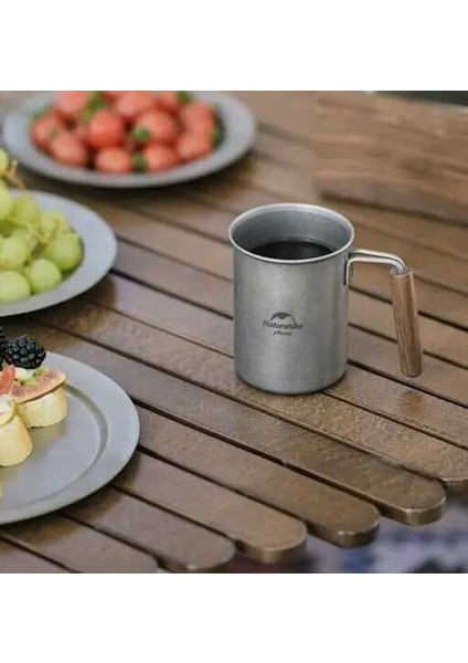 Paslanmaz Çelik Ahşap Saplı Kupa 350 ml
