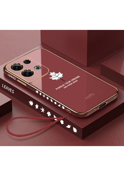 Oppo Reno 8 Pro Için Kemerli Elektroliz Kaplama Telefon Kılıfı (Yurt Dışından)