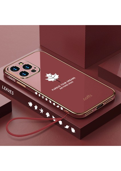 iPhone 14 Pro Için Kemerli Elektroliz Kaplama Telefon Kılıfı (Yurt Dışından)