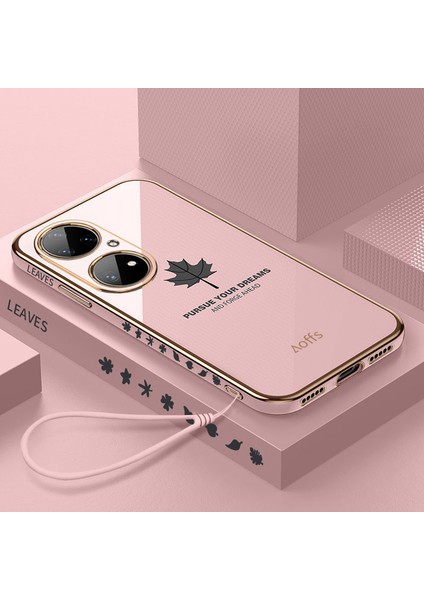 Huawei P50 Pro Için Kemerli Elektroliz Telefon Kılıfı (Yurt Dışından)