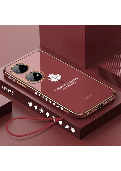 Huawei P50 Pro Için Kemerli Elektroliz Telefon Kılıfı (Yurt Dışından)