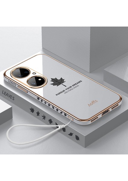 Huawei P50 Pro Için Kemerli Elektroliz Telefon Kılıfı (Yurt Dışından)