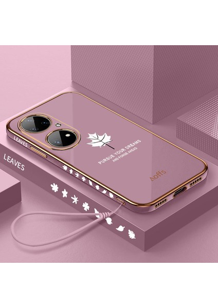 Huawei P50 Pro Için Kemerli Elektroliz Telefon Kılıfı (Yurt Dışından)