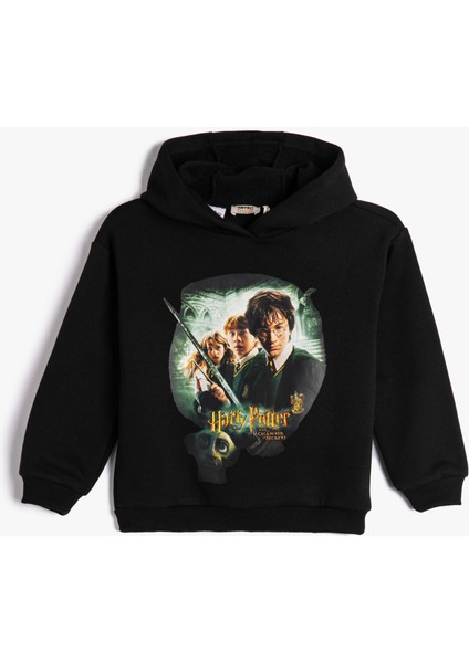 Harry Potter Kapşonlu Sweatshirt Lisanslı Uzun Kollu Şardonlu