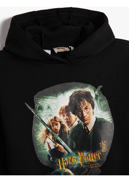 Harry Potter Kapşonlu Sweatshirt Lisanslı Uzun Kollu Şardonlu