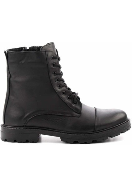 Siyah Leather Erkek Bot & Bootie E02733083503