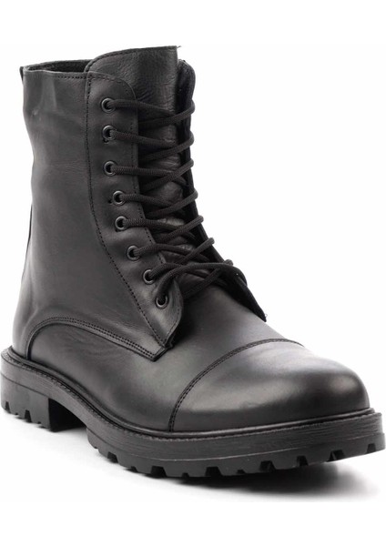 Siyah Leather Erkek Bot & Bootie E02733083503