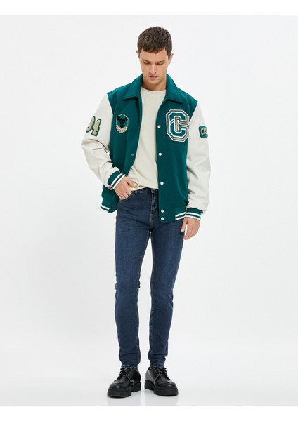 Skinny Fit Dar Paça Kot Pantolon Cepli Michael Jean