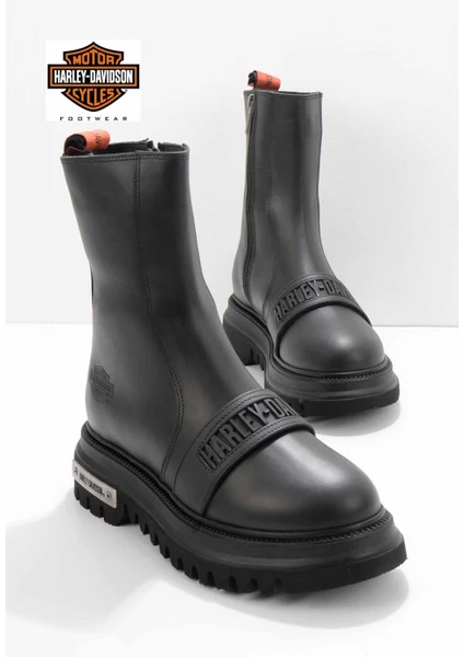 Harley Davidson Black Leather Kadın Bot & Bootie HD0777054903