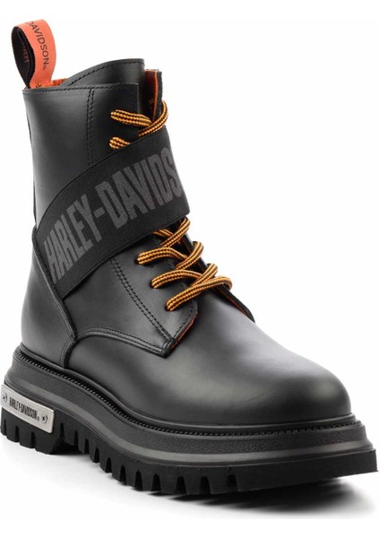 Harley Davidson Black Leather Kadın Bot & Bootie HD0777055403