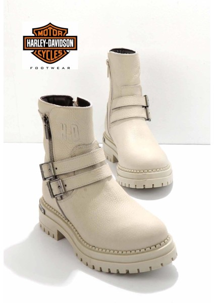 Beige Leather Kadın Bot & Bootie HD0777055603