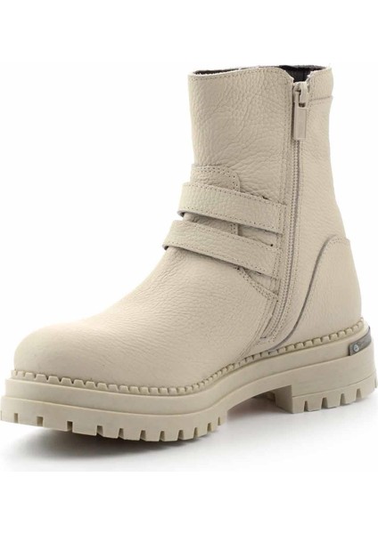 Beige Leather Kadın Bot & Bootie HD0777055603