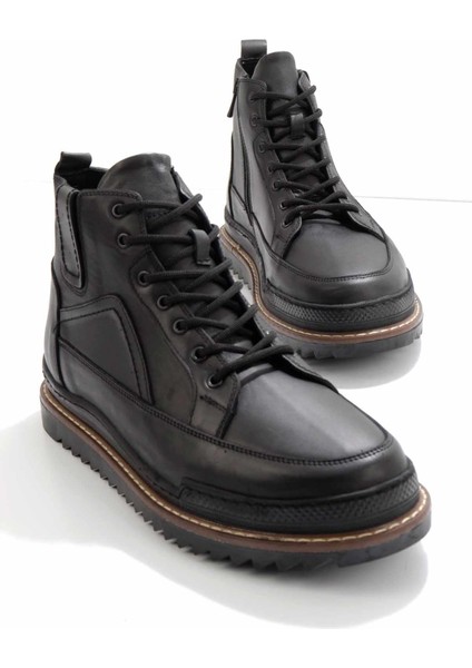 Siyah Leather Erkek Bot & Bootie E02733091103