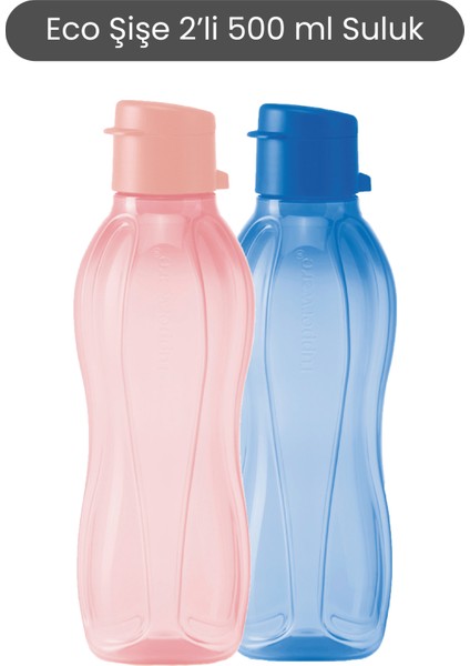 Eco Şişe 2li 500 ml Suluk Pamuk Şeker ve Deniz Mavisi