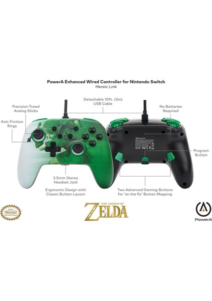 Nintendo Switch Kablolu Oyun Kolu Lisanslı Heroic Link