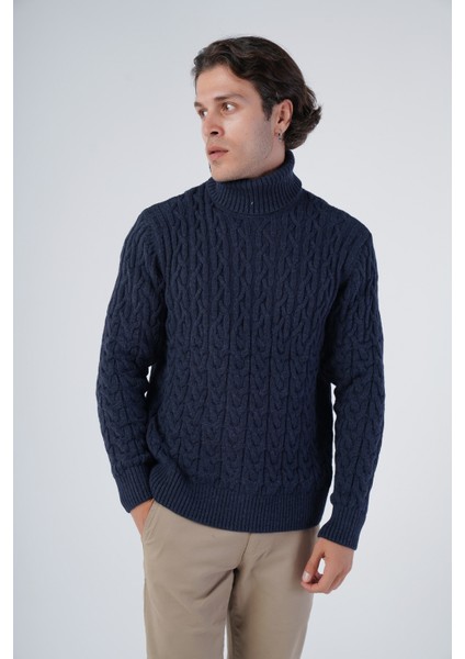 Erkek Yürütme Saç Balıkçı Yaka Triko Yün Kazak TRIST-5320