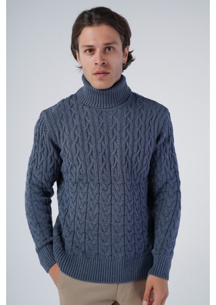 Erkek Yürütme Saç Balıkçı Yaka Triko Yün Kazak TRIST-5320