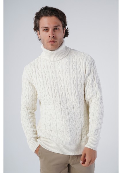 Erkek Yürütme Saç Balıkçı Yaka Triko Yün Kazak TRIST-5320