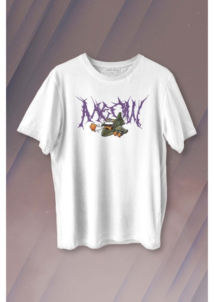 Gotik Meow Boomber Baskılı Tişört Unisex T-Shirt