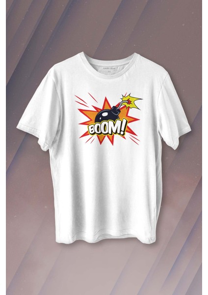 Boom Bomba Eğlenceli Funny El Bombası Baskılı Tişört Unisex T-Shirt