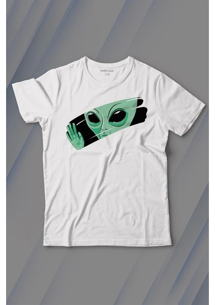 Ufo Uzaylı Yeşil E.t. Nasa Gezegen Baskılı Tişört Çocuk T-Shirt