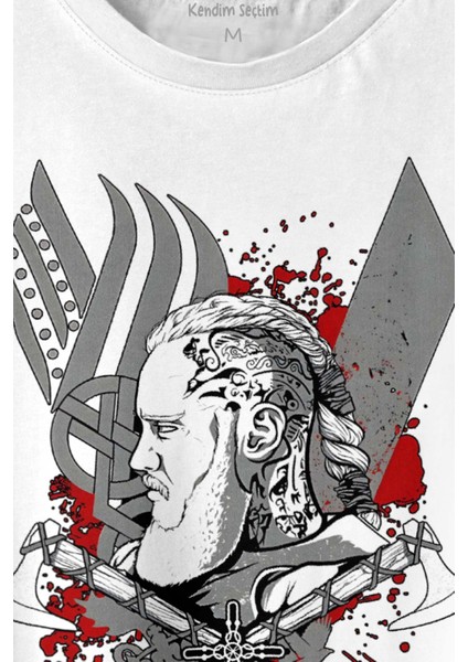 Vikings Ragnar Lothbrok Vikingler Savaşçı Baskılı Tişört Unisex T-Shirt fiyatları