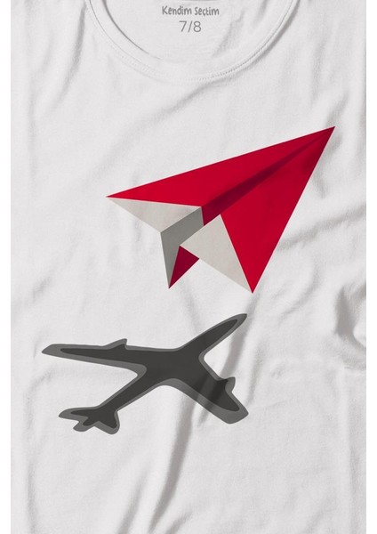 Kağıt Uçak Hayaller Hayatlar Fly Pilot Baskılı Tişört Çocuk T-Shirt fiyatları
