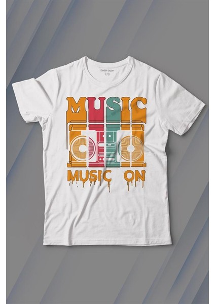 Müzik Music On Kaset Teyp Baskılı Tişört Çocuk T-Shirt