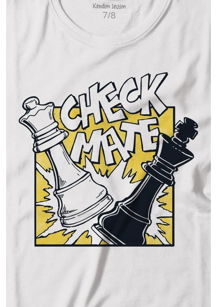 Şah Mat Satranç Check Mate Chess Kral Kraliçe Gambit Baskılı Tişört Çocuk T-Shirt fiyatları