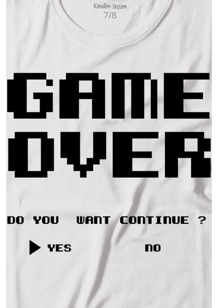 Game Over Atari Retro Pixel Oyun Baskılı Tişört Çocuk T-Shirt fiyatları