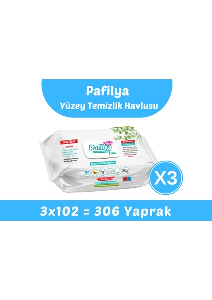 Easy Clean Yüzey Temizlik Havlusu 3X102 (306 Yaprak)