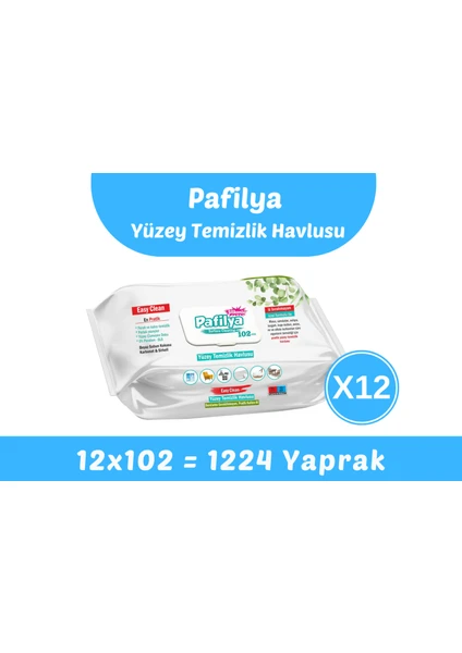 Easy Clean Yüzey Temizlik Havlusu 12X102 (1224 Yaprak)