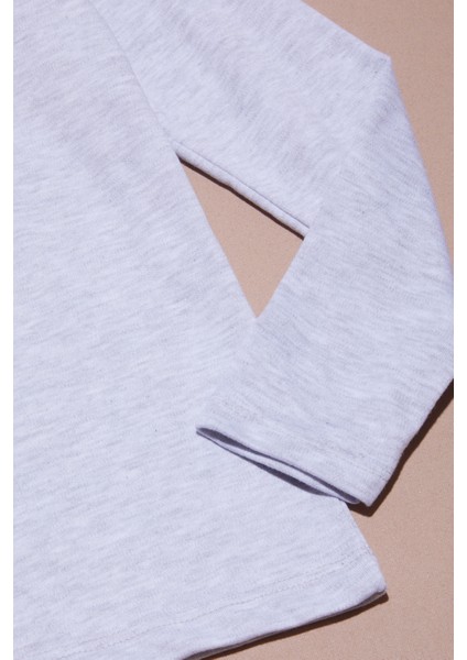 Gri Uzun Kollu Kız Çocuk Düz Sweatshirt 16426 modelleri