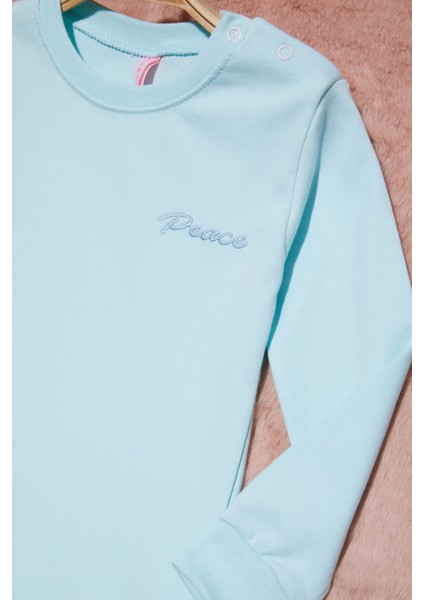 Mint Yazı Nakışlı Kız Çocuk Çıtçıtlı Sweatshirt 16422 fiyatları