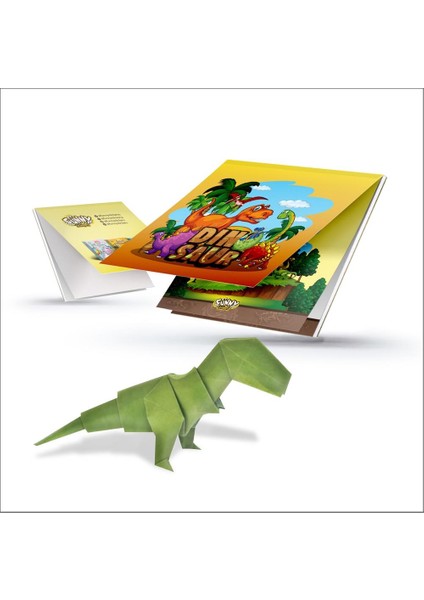 Dinozor Sticker Box - Çocuklar Için 800 Sticker Set, Origami Kağıdı & Not Defteri - Çıkartma Kutusu