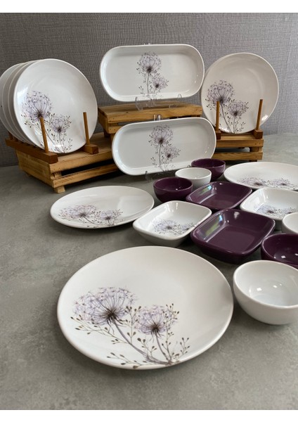 Takım Kahvaltı Mor Hindiba 24 Parça 12 Kişilik fırsatları