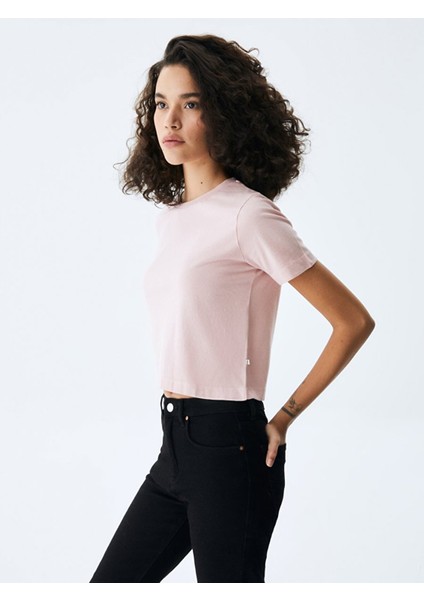 Kadın Soluk Efektli Lila T-shırt fırsatları