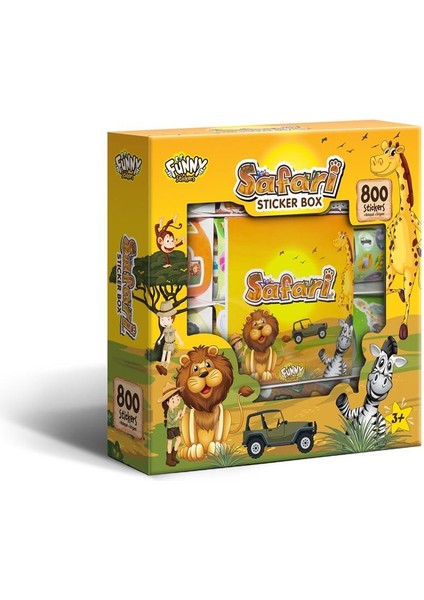 Safari Sticker Box - Çocuklar Için 800+ Sticker Set, Origami Kağıdı & Not Defteri - Çıkartma Kutusu