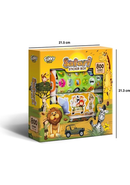 Safari Sticker Box - Çocuklar Için 800+ Sticker Set, Origami Kağıdı & Not Defteri - Çıkartma Kutusu