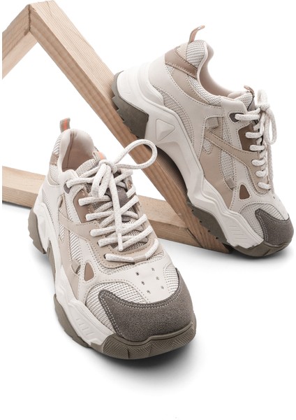 Kadın Yüksek Taban Sneaker Bağcıklı Spor Ayakkabı Virez