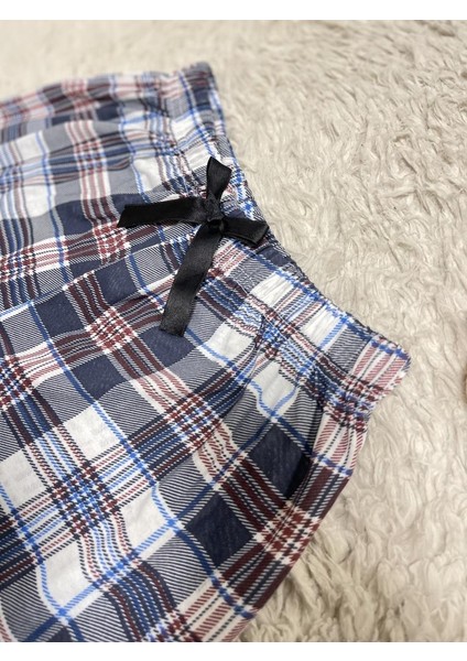Pamuk Kadın Yüksek Bel Dört Mevsim Şort Pijama Pembe Panda